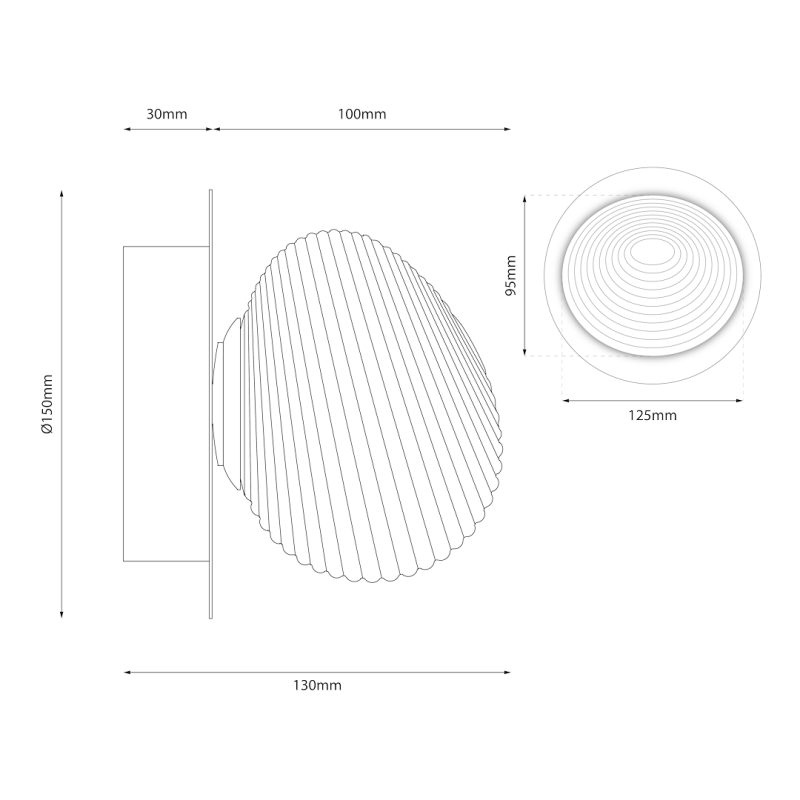 BOLLA SMOKED 3W LED Wall/Ceiling Lamp