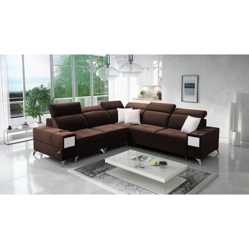 Corner Sofa Porto III with Sleeping Function and USB Port - Elegance Meets Functionality | [Your Company Name]