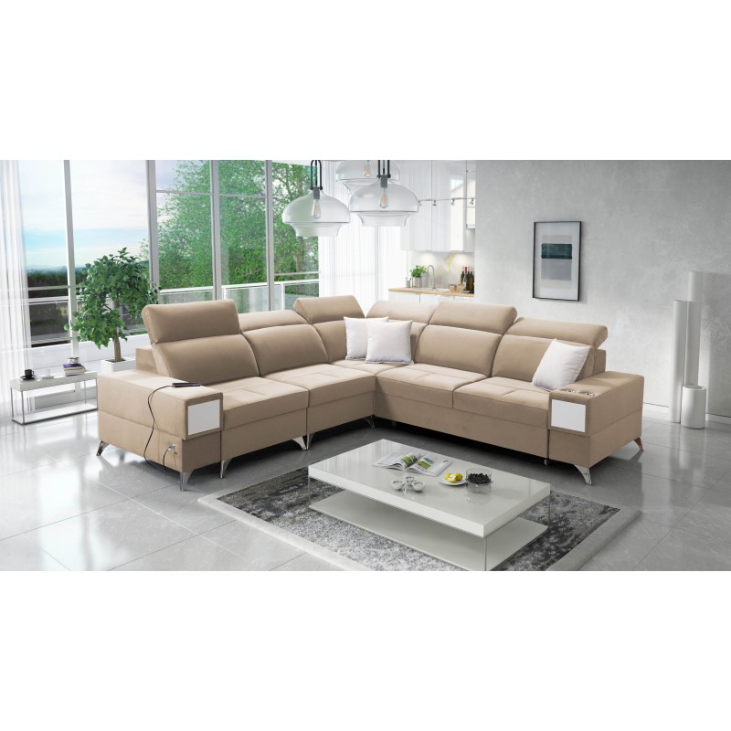 Porto III Ecksofa mit Schlaffunktion und USB-Anschluss - Eleganz trifft auf Funktionalität | [Twoja nazwa firmy]