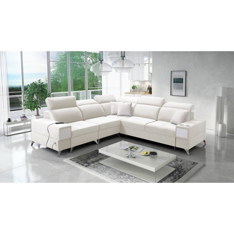 Corner Sofa Porto III with Sleeping Function and USB Port - Elegance Meets Functionality | [Your Company Name]
