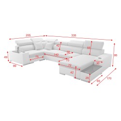 Ecksofa Napoli IV Mini mit Schlaffunktion – Eleganz trifft auf Komfort