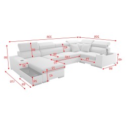 Esquinero Napoli IV Mini con función de cama: la elegancia se encuentra con el confort