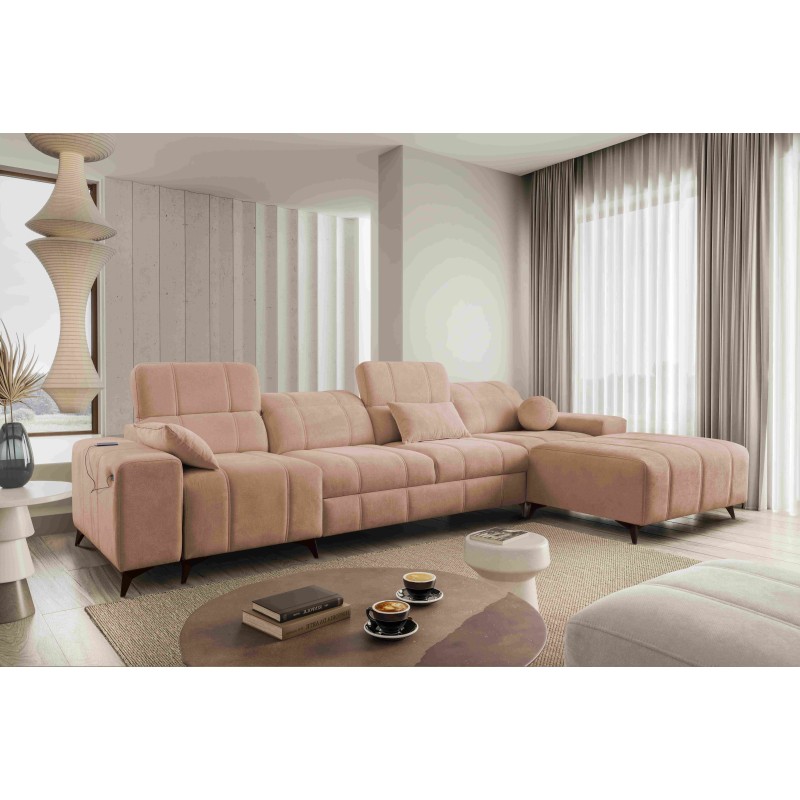 Ballagio XII corner sofa with a sleeping function upholstered in Plecionka, Spring 1112