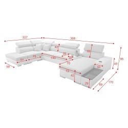Napoli V corner sofa with a sleeping function - perfect for your home!
