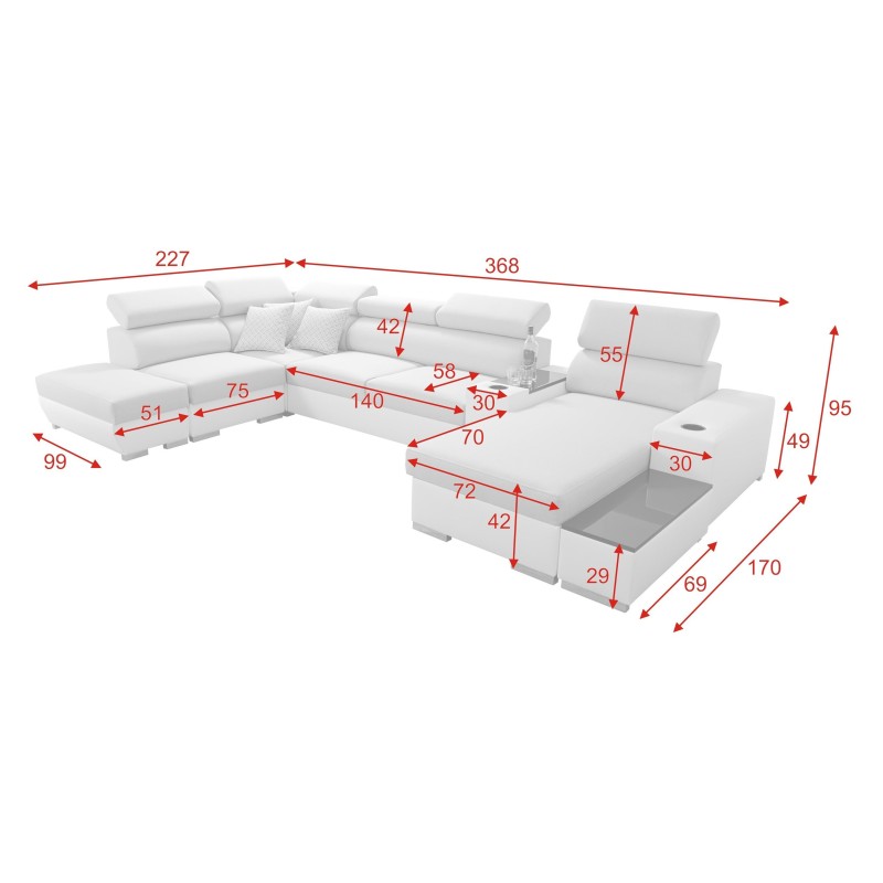 Napoli V corner sofa with a sleeping function - perfect for your home!