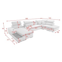 Sofá esquinero Napoli V con función de cama: ¡ideal para tu hogar!