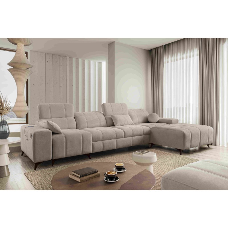 Ballagio XII corner sofa with a sleeping function upholstered in Plecionka, Spring 1110