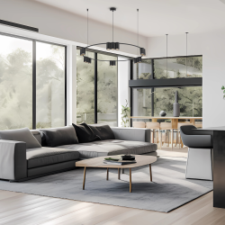 Pendant lamp (circle) GENESIS BLACK 15xGU10