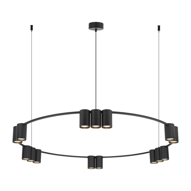 Pendant lamp (circle) GENESIS BLACK 15xGU10