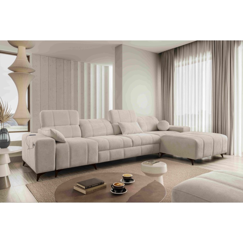 Ecksofa Ballagio XII mit Schlaffunktion bezogen mit Stoff Plecionka, Spring 1108