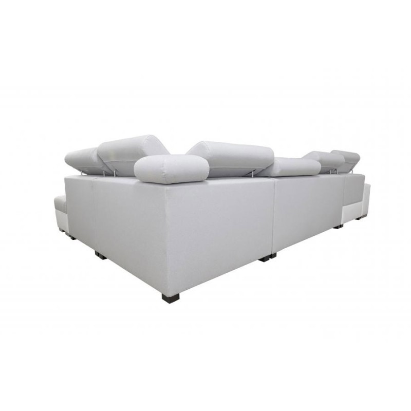 Ecksofa in U-Form Napoli VI mit Schlaffunktion und Bar - Samt, Amor Velvet 4311 + Kunstleder + Kunstleder