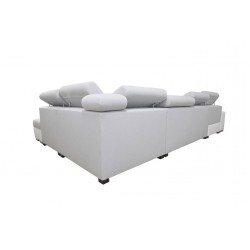 U-förmiges Ecksofa Napoli VI mit Schlaffunktion und Bar - Samt, Amor Velvet 4314 + Kunstleder + Kunstleder