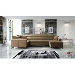 Narożnik w kształcie U Oslo V Maxi z funkcją spania | Elegancki i komfortowy mebel