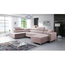 U-förmiges Ecksofa Oslo VI mit Schlaffunktion - Velvet, Jaguar 2170