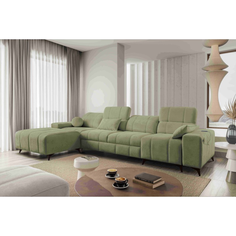 Ballagio XII corner sofa with a sleeping function upholstered in Plecionka, Spring 1115