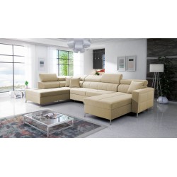 U-förmiges Sofa Oslo VI mit Schlaffunktion - Velvet, Jaguar 2162