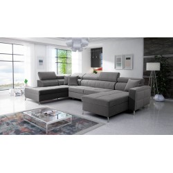 U-shaped corner sofa Oslo VI with a sleeping function - Velvet, Jaguar 2167