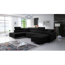 Oslo VI U-shaped corner sofa with sleeping function - Velvet, Jaguar 2183