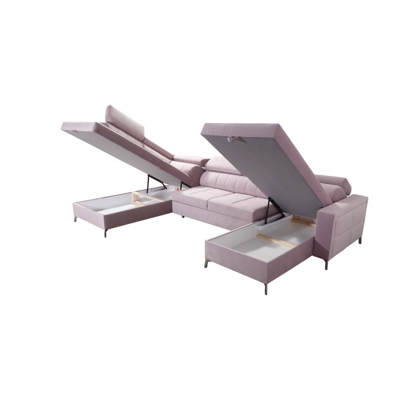 U-förmiges Sofa Oslo VI mit Schlaffunktion - Velvet, Jaguar 2186