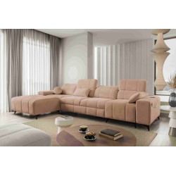 Sofá esquinero Ballagio XII con función de cama tapizado en tejido Plecionka, Spring 1112