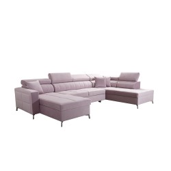 U-shaped corner sofa Oslo VI with a sleeping function - Velvet, Jaguar 2162