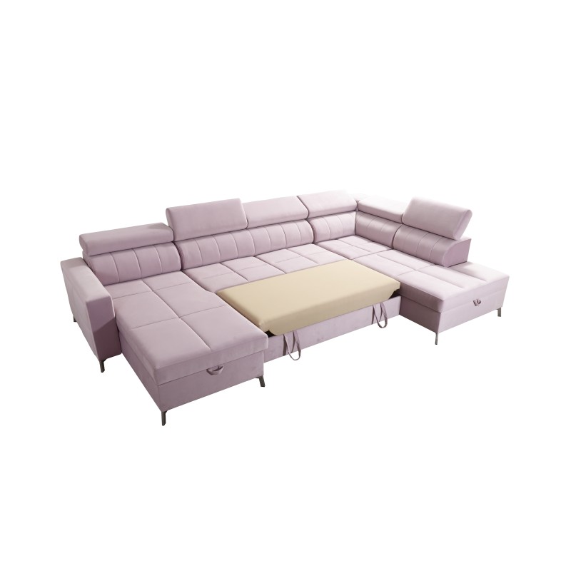 U-shaped Oslo VI sofa with sleeping function - Velvet, Jaguar 2177