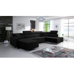 U-förmiges Sofa Oslo VI mit Schlaffunktion - Samt, Jaguar 2183