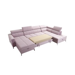 Oslo VI U-shaped corner sofa with sleeping function - Velvet, Jaguar 2183