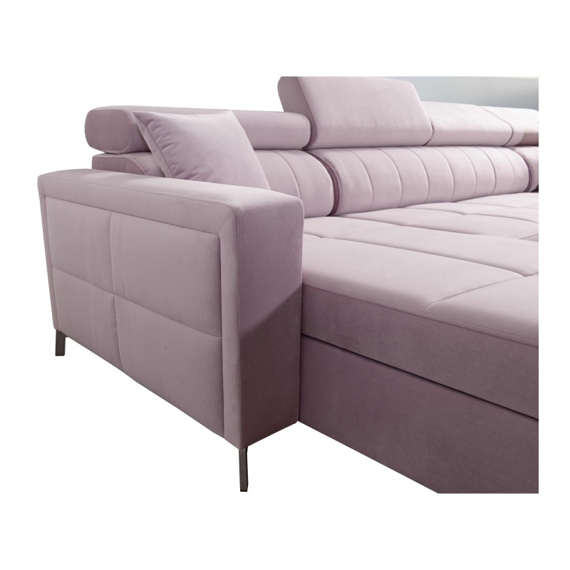 U-shaped Oslo VI sectional sofa with sleeping function - Velvet, Jaguar 2185