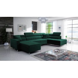 U-förmiges Sofa Oslo VI mit Schlaffunktion - Velvet, Jaguar 2185