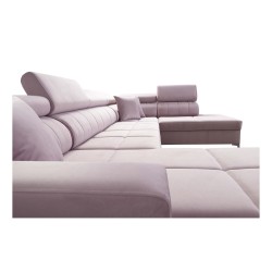 Sofá esquinero en forma de U Oslo VI con función de cama - Terciopelo, Jaguar 2191