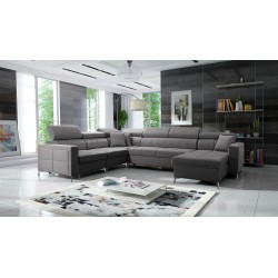 U-förmiges Sofa Oslo VII mit Schlaffunktion - Velvet, Jaguar 2167
