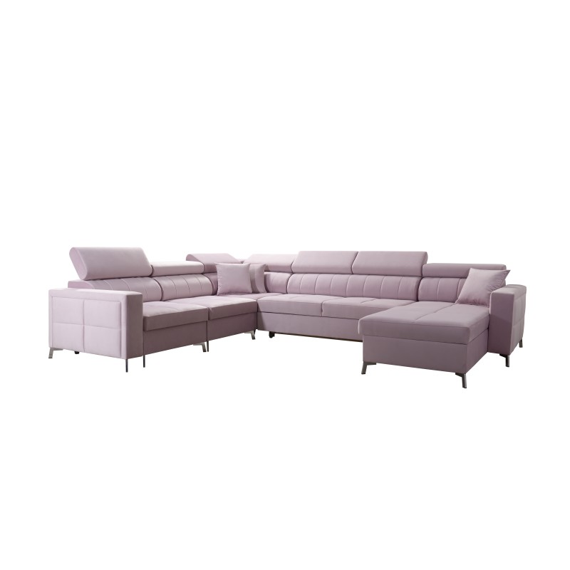 U-shaped corner sofa Oslo VII with sleeping function - Velvet, Jaguar 2167