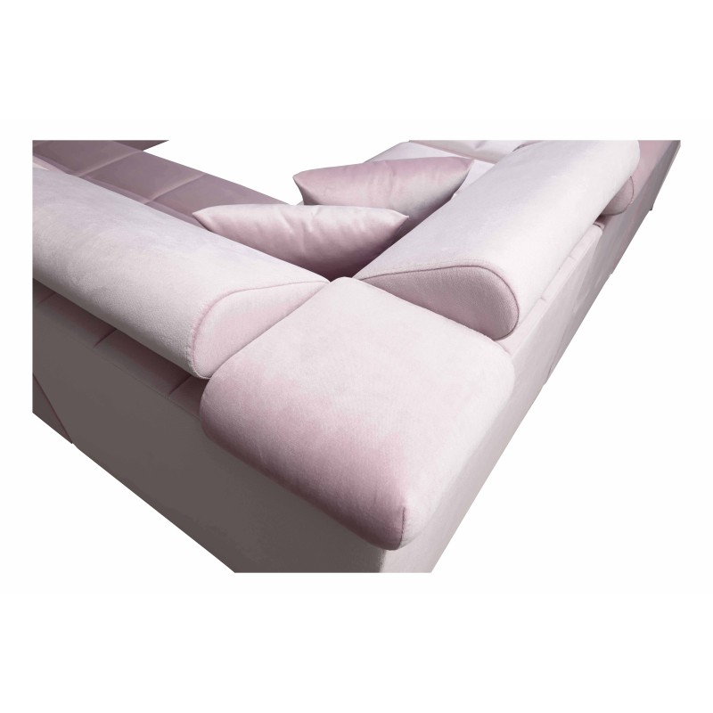 Sofá esquinero en forma de U Oslo VII con función de cama - Terciopelo, Jaguar 2181