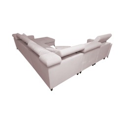 U-förmiges Sofa Oslo VII mit Schlaffunktion - Samt, Jaguar 2181