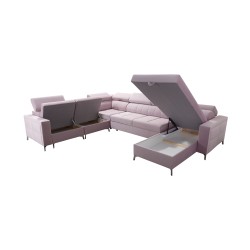 U-förmiges Sofa Oslo VII mit Schlaffunktion - Velvet, Jaguar 2183