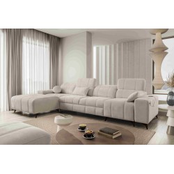 Ecksofa Ballagio XII mit Schlaffunktion bezogen mit Stoff Plecionka, Spring 1108