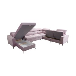 U-shaped Oslo VII corner sofa with sleeping function - Velvet, Jaguar 2177