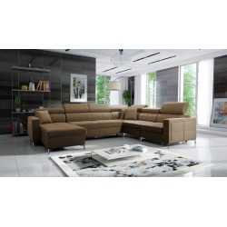 U-förmiges Sofa Oslo VII mit Schlaffunktion - Samt, Jaguar 2177