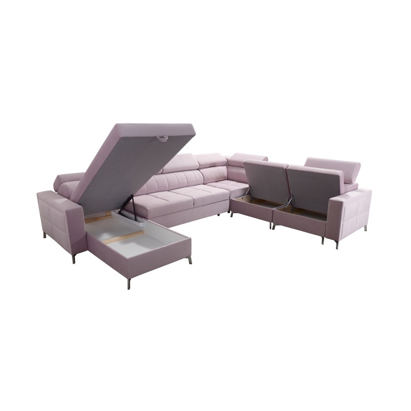 Oslo VII U-shaped sectional sofa with sleeping function - Velvet, Jaguar 2181
