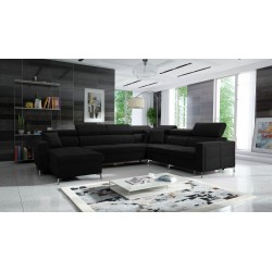 U-shaped Oslo VII sectional sofa with sleeping function - Velvet, Jaguar 2183