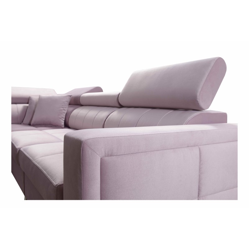 U-förmiges Ecksofa Oslo VII mit Schlaffunktion - Samt, Jaguar 2191