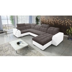 bMeta Title:/b U-förmiges Sofa Prisma IV mit Schlaffunktion | Samt | Haustierfreundlich, Terra 26 + Kunstleder