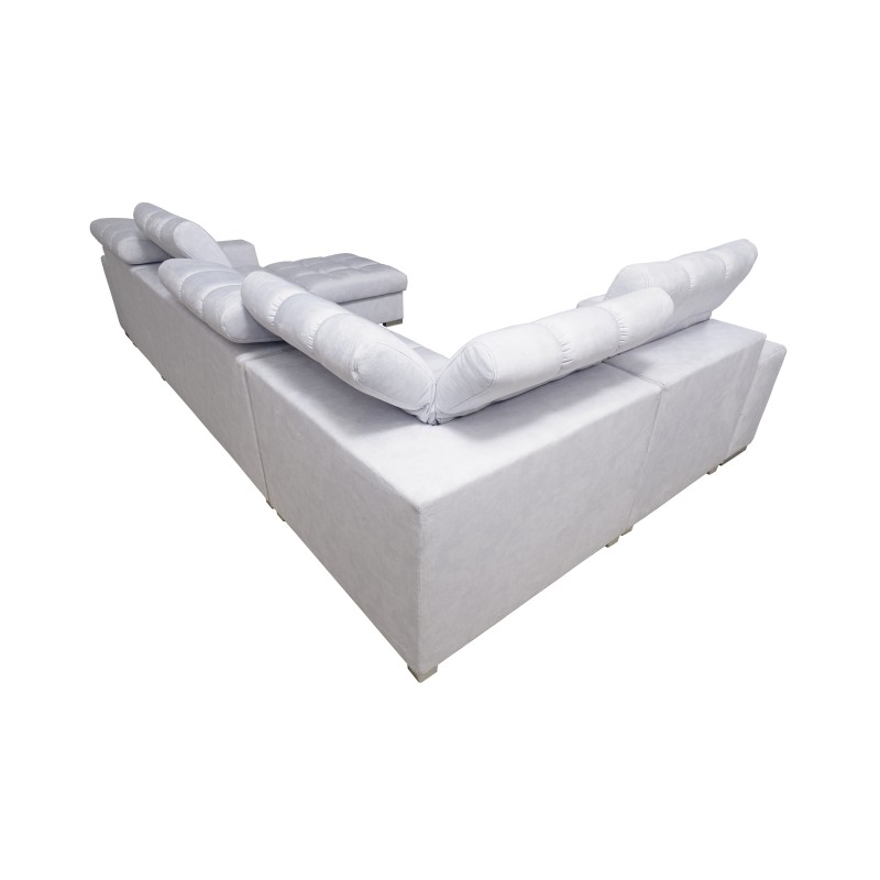 bMeta Title:/b Sofá esquinero en forma de U Prisma IV con función de cama | Terciopelo | Apto para mascotas, Terra 26 + Ecocuero