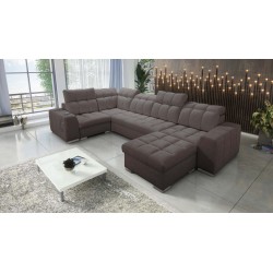 bMeta Title:/b U-Shaped Sofa Bed Prisma IV with Sleeping Function | Velvet | Pet Friendly, Terra 26