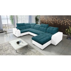 **Meta Title:** U-Shaped Corner Sofa Prisma IV with Sleeping Function | Velvet | Pet Friendly, Terra 75 + Eco-Leather