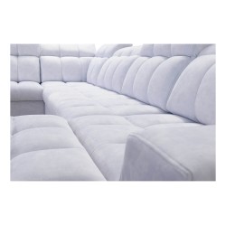 **Meta Title:** U-Shaped Sofa Prisma IV with Sleeping Function | Velvet | Pet Friendly, Terra 75 + Black Eco-Leather