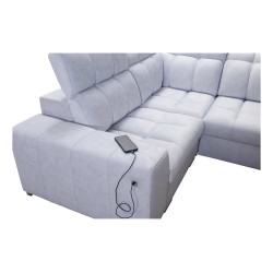**Meta Title:** U-Shaped Sofa Prisma IV with Sleeping Function | Velvet | Pet Friendly, Terra 75 + Black Eco-Leather