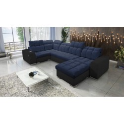 bMeta Title:/b U-förmiges Ecksofa Prisma IV mit Schlaffunktion | Samt | Haustierfreundlich, Terra 79 + Schwarzes Kunstleder