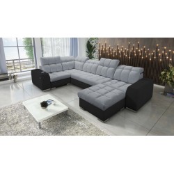 bMeta Title:/b U-förmiges Ecksofa Prisma IV mit Schlaffunktion | Samt | Haustierfreundlich, Terra 92 + Schwarzes Kunstleder